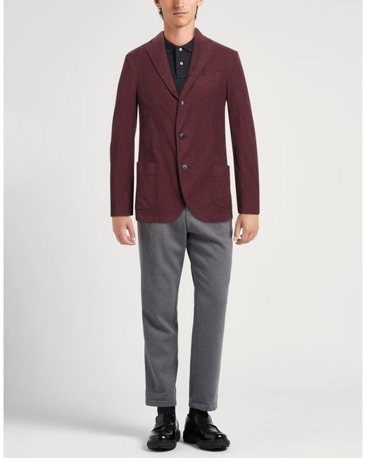 Drumohr Purple Blazer Cotton, Elastane for men