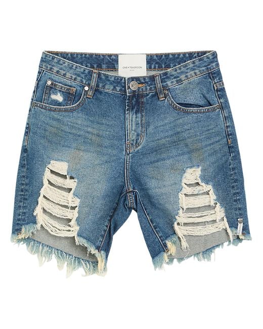 One Teaspoon Blue Denim Shorts