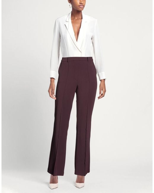 Cambio Purple Burgundy Pants Polyamide, Elastane