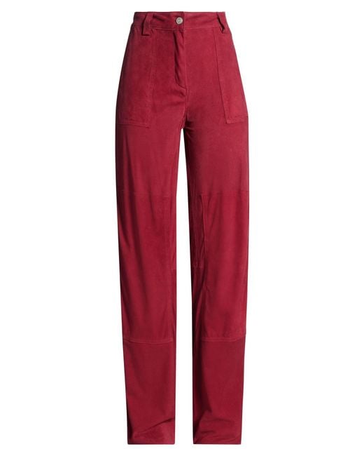 Giorgio Brato Red Pants Leather