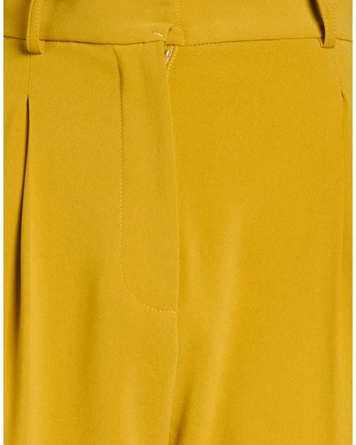 Elisabetta Franchi Yellow Pants Polyester, Elastane