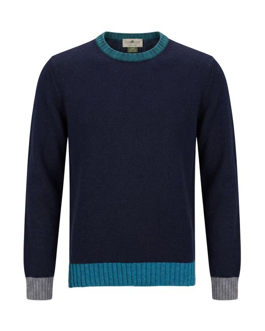 Irish Crone Blue Midnight Sweater Wool for men