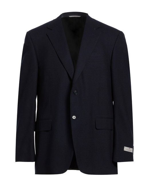 Canali Blue Blazer Wool, Elastane for men