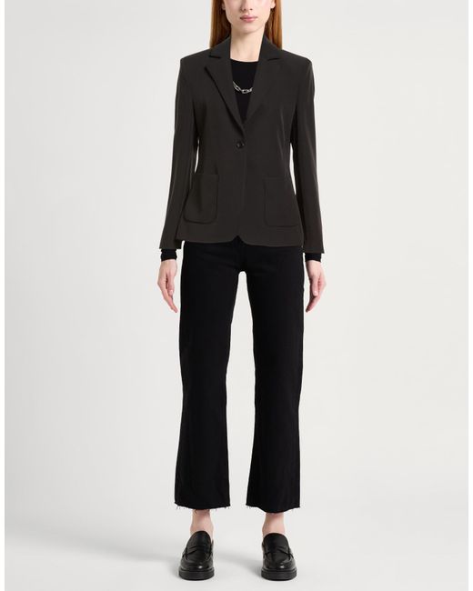 SEVENTY VENEZIA Black Blazer Polyester, Elastane