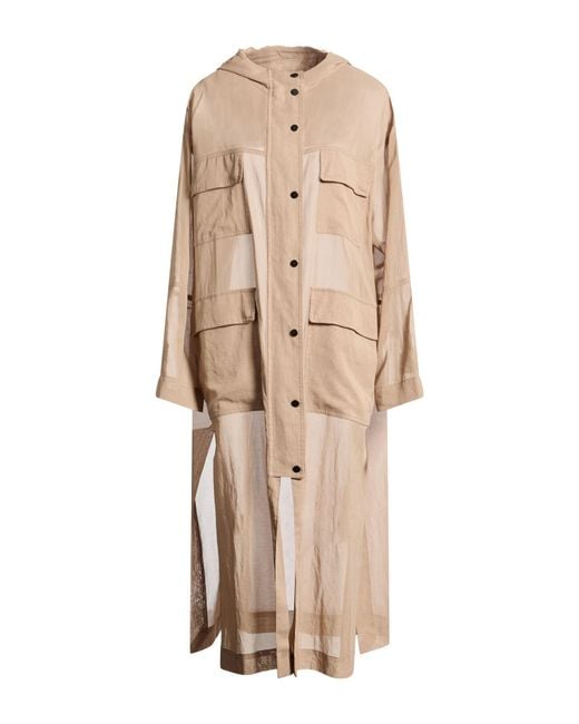 Brunello Cucinelli Natural Overcoat & Trench Coat Cotton
