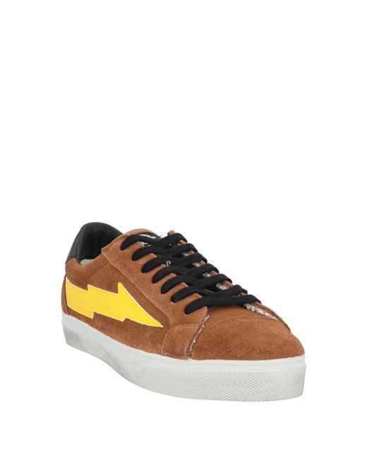 Sanyako Yellow Sneakers Leather, Textile Fibers for men