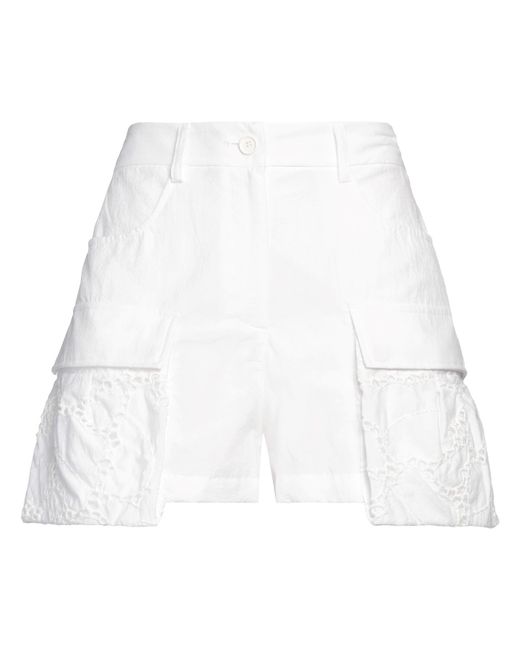 Pinko White Shorts & Bermuda Shorts Cotton, Polyamide, Polyester