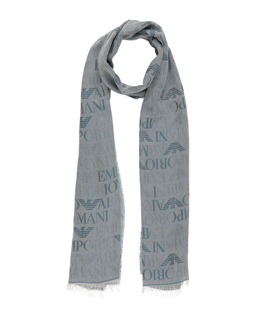 Emporio Armani Blue Scarf Viscose, Modal for men