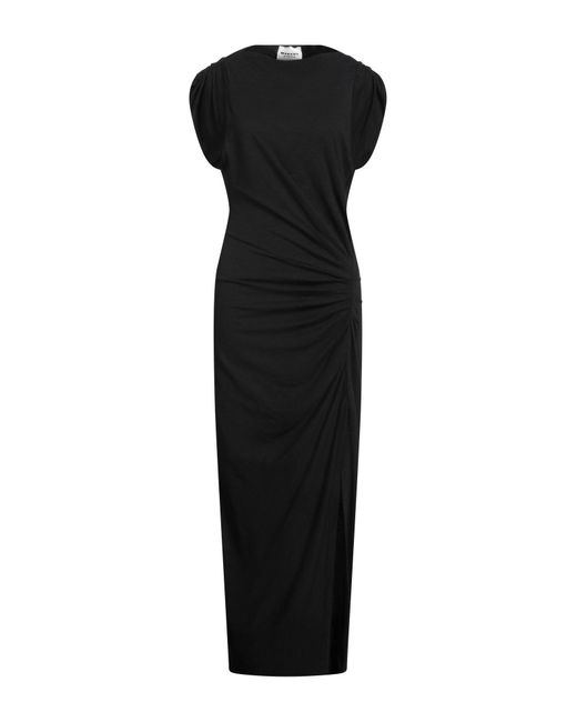 Isabel Marant Black Maxi Dress Polyamide, Linen, Virgin Wool