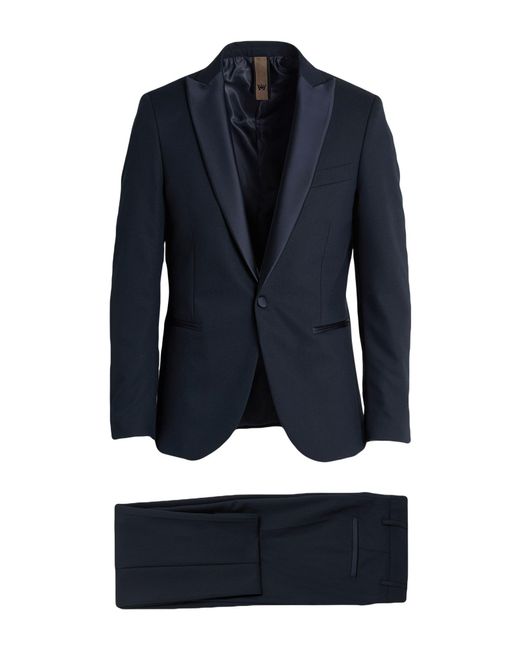 MULISH Blue Midnight Suit Polyester, Viscose, Elastane for men