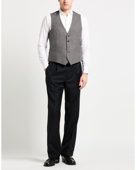 Lardini Gray Tailored Vest Wool, Linen, Cotton for men