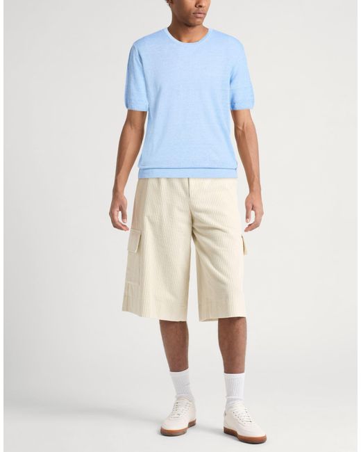 120% Lino Blue Jumper for men
