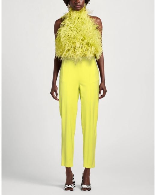 Manila Grace Yellow Pants Viscose, Polyamide, Elastane