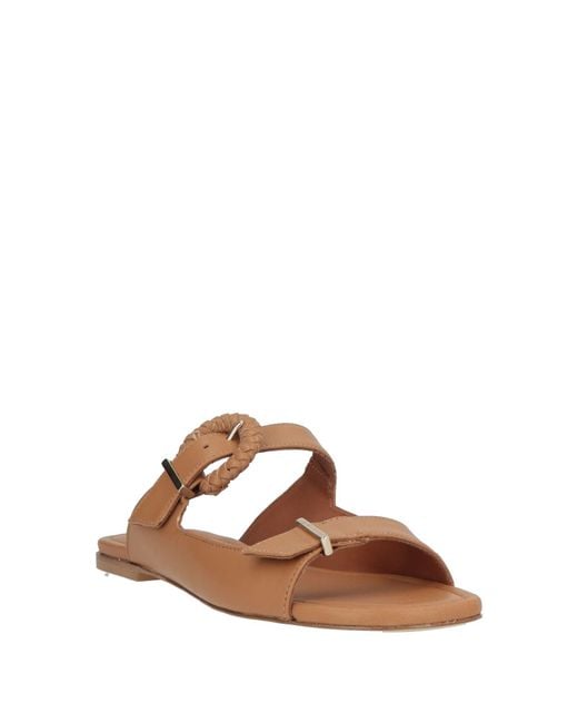 Baldinini Brown Camel Sandals Calfskin