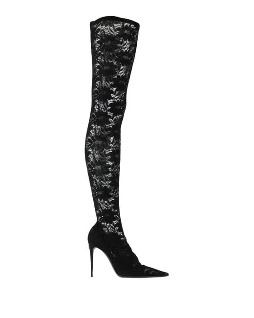 Dolce & Gabbana Black Boot Textile Fibers