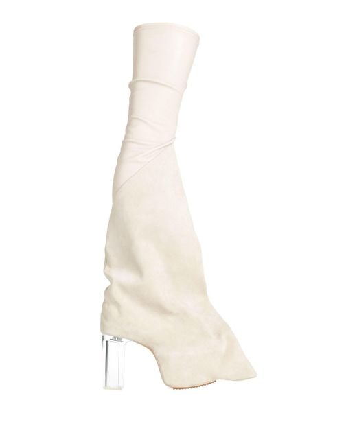 Rick Owens White Boot Leather for men