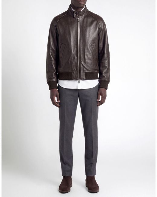 Officine Generale Black Jacket Leather for men