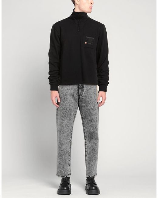 Dekker Black Sweatshirt Cotton, Elastane for men