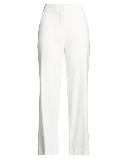 J.W. Anderson White Ivory Pants Polyester, Wool, Elastane
