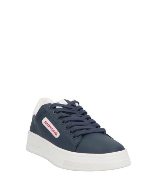 ARMANI EXCHANGE Blue Sneakers Polyester, Polyurethane Coated for men