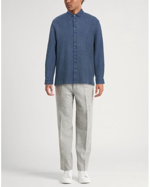 Crossley Blue Shirt Cotton for men