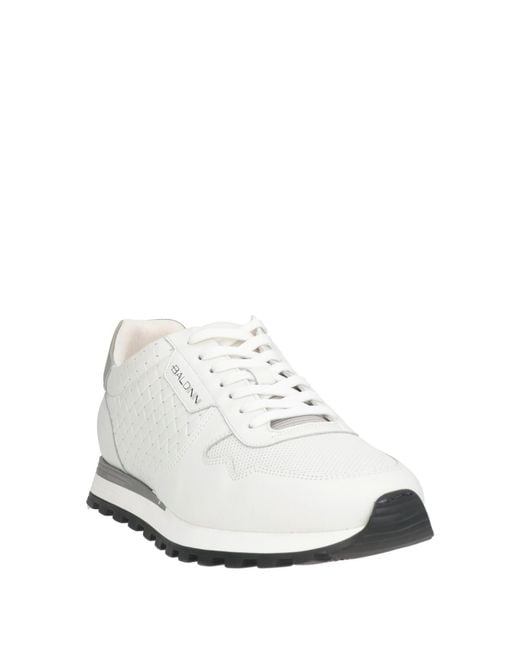 Baldinini White Sneakers Leather, Textile Fibers for men