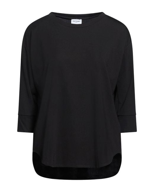 RUE DU BAC Black T-Shirt Viscose, Polyamide, Elastane