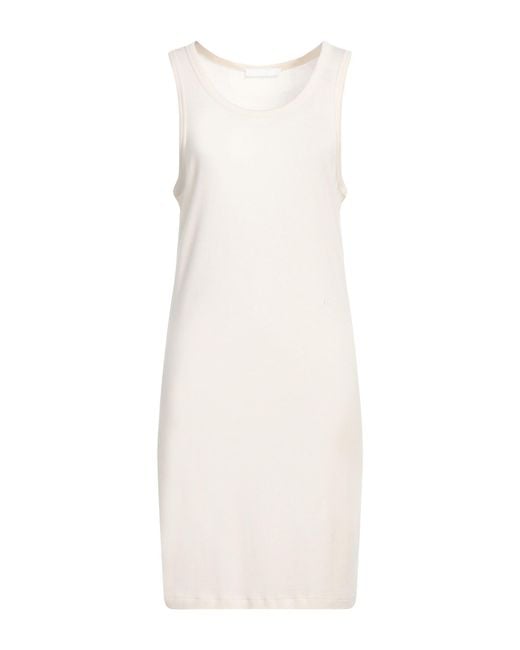 Helmut Lang White Ivory Mini Dress Pima Cotton, Modal