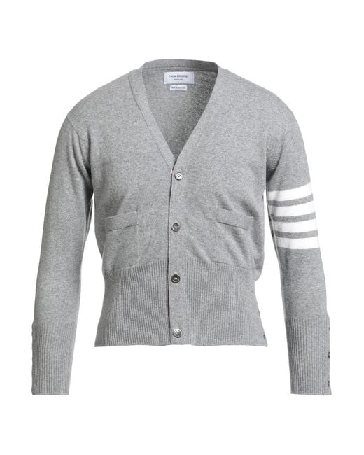 Thom Browne Gray Light Cardigan Cashmere for men