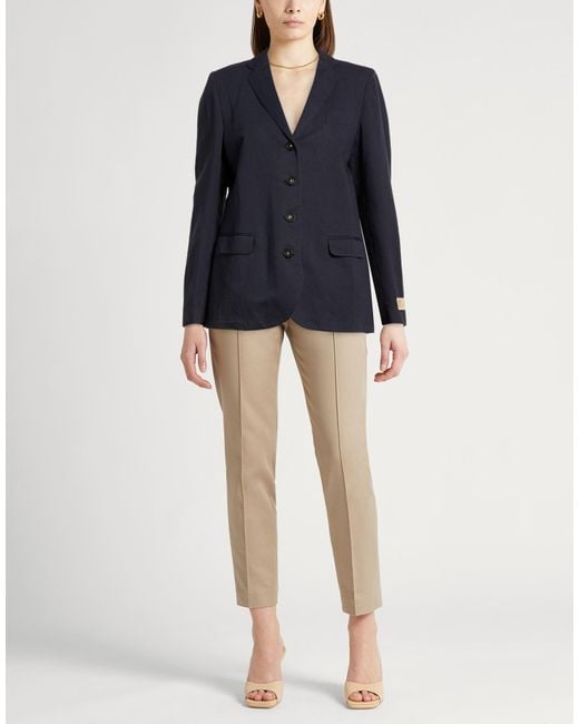 Massimo Alba Blue Blazer Cotton, Linen
