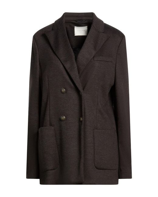 Circolo 1901 Black Dark Blazer Virgin Wool