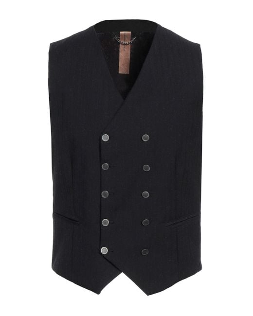 Messagerie Blue Tailored Vest Cotton, Polyester, Wool for men