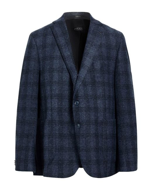 DIGEL Blue Blazer Acrylic, Virgin Wool, Polyester for men
