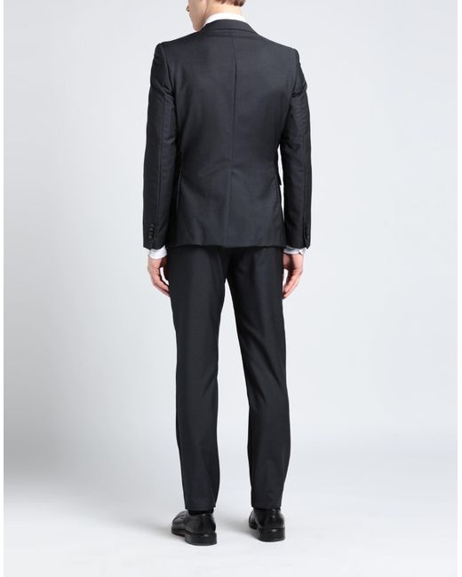 Carlo Pignatelli Black Suit Wool, Mohair Wool for men