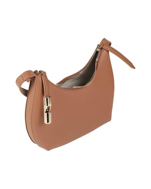 Furla Brown Camel Cross-Body Bag Leather