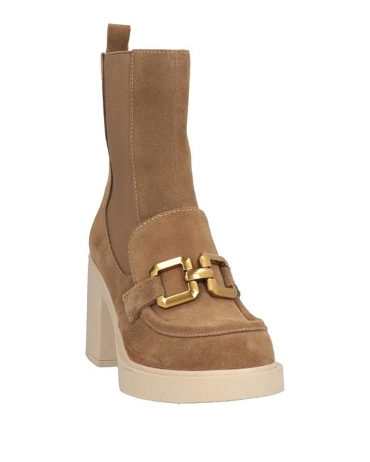 Tosca Blu Brown Camel Ankle Boots Leather