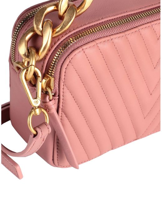 LES VISIONNAIRES Pink Ella Quilting Smooth Leather -- Pastel Handbag Bovine Leather
