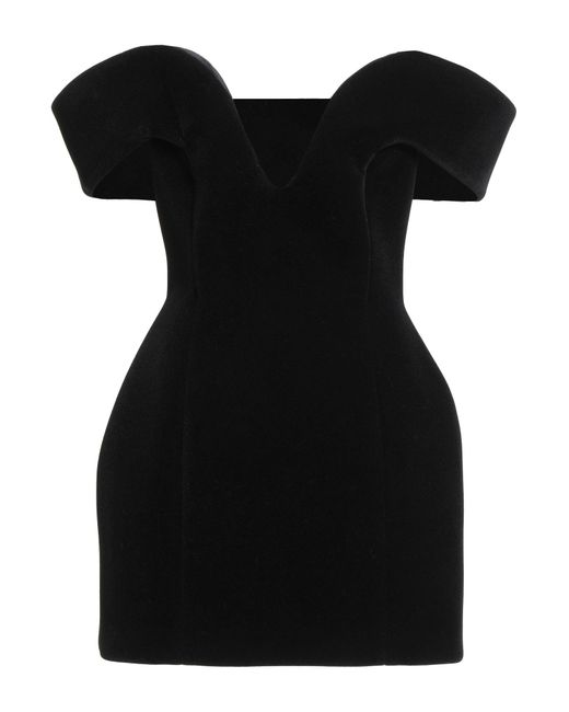 David Koma Black Mini Dress Polyamide, Modal
