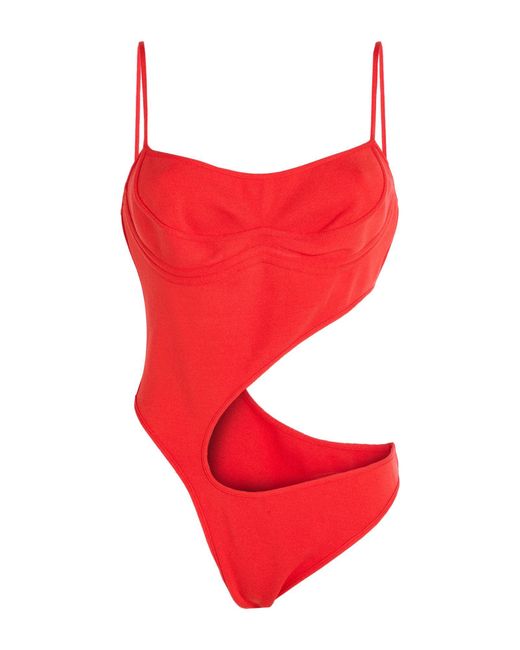 Mugler Red Bodysuit Viscose, Polyester