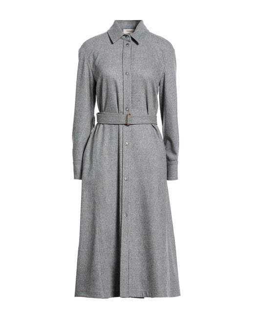 Agnona Gray Midi Dress Wool, Cashmere, Elastane
