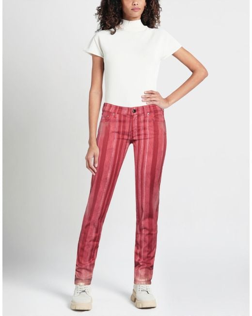 Jacob Cohen Red Brick Pants Cotton, Elastane
