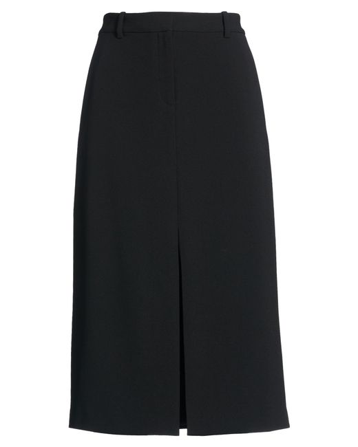 Theory Black Midi Skirt Triacetate, Polyester