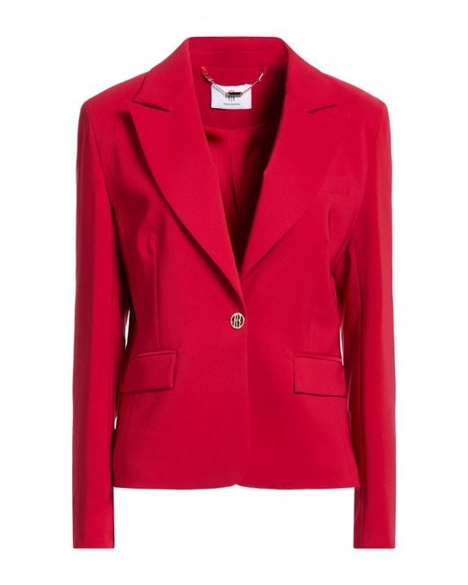 Fracomina Red Blazer Polyester, Elastane