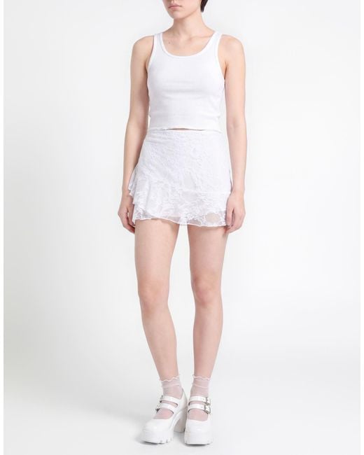 Bella Venice White Mini Skirt Nylon, Polyester, Elastane
