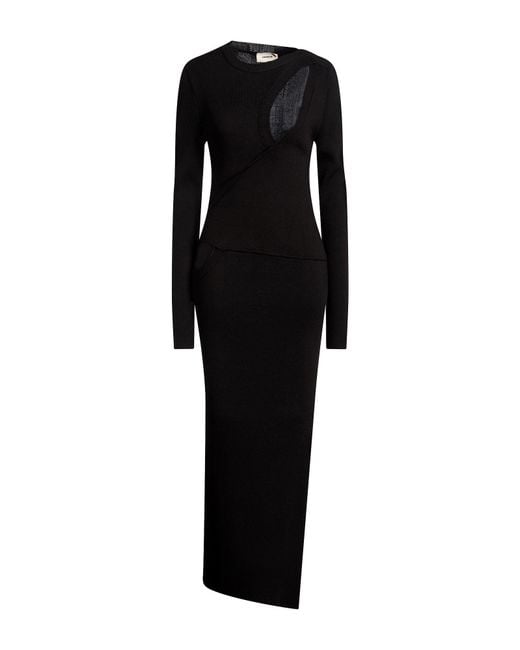A PAPER KID Black Maxi Dress Wool, Polyester
