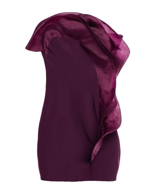 Gaurav Gupta Purple Mini Dress Polyester, Silk