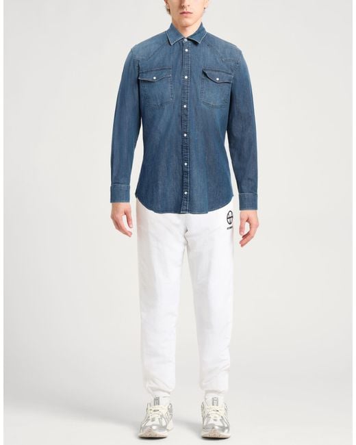 Dondup Blue Denim Shirt Cotton, Elastane for men