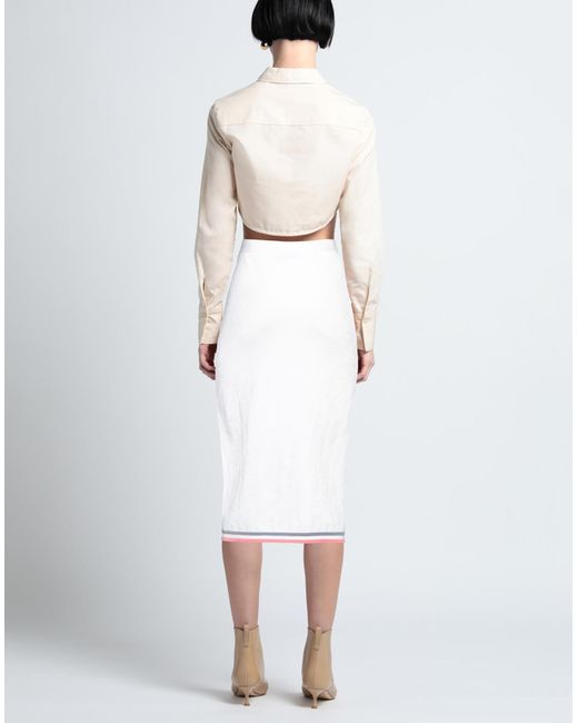 Fendi Midi Skirt in White | Lyst