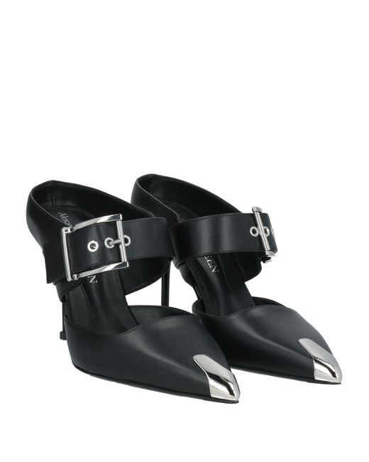 McQueen Black Mules & Clogs