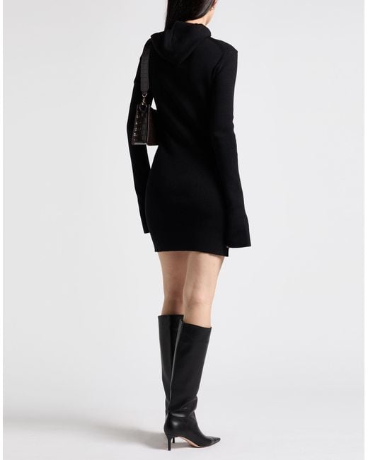 Fendi Black Mini Dress Wool, Silk, Polyamide, Elastane